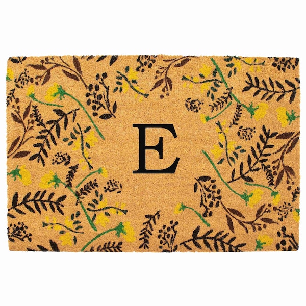 Calloway Mills Monogram Door Mat, Black, Yellow, Green, Natural, 24 in W x 36 in L 105082436E - main